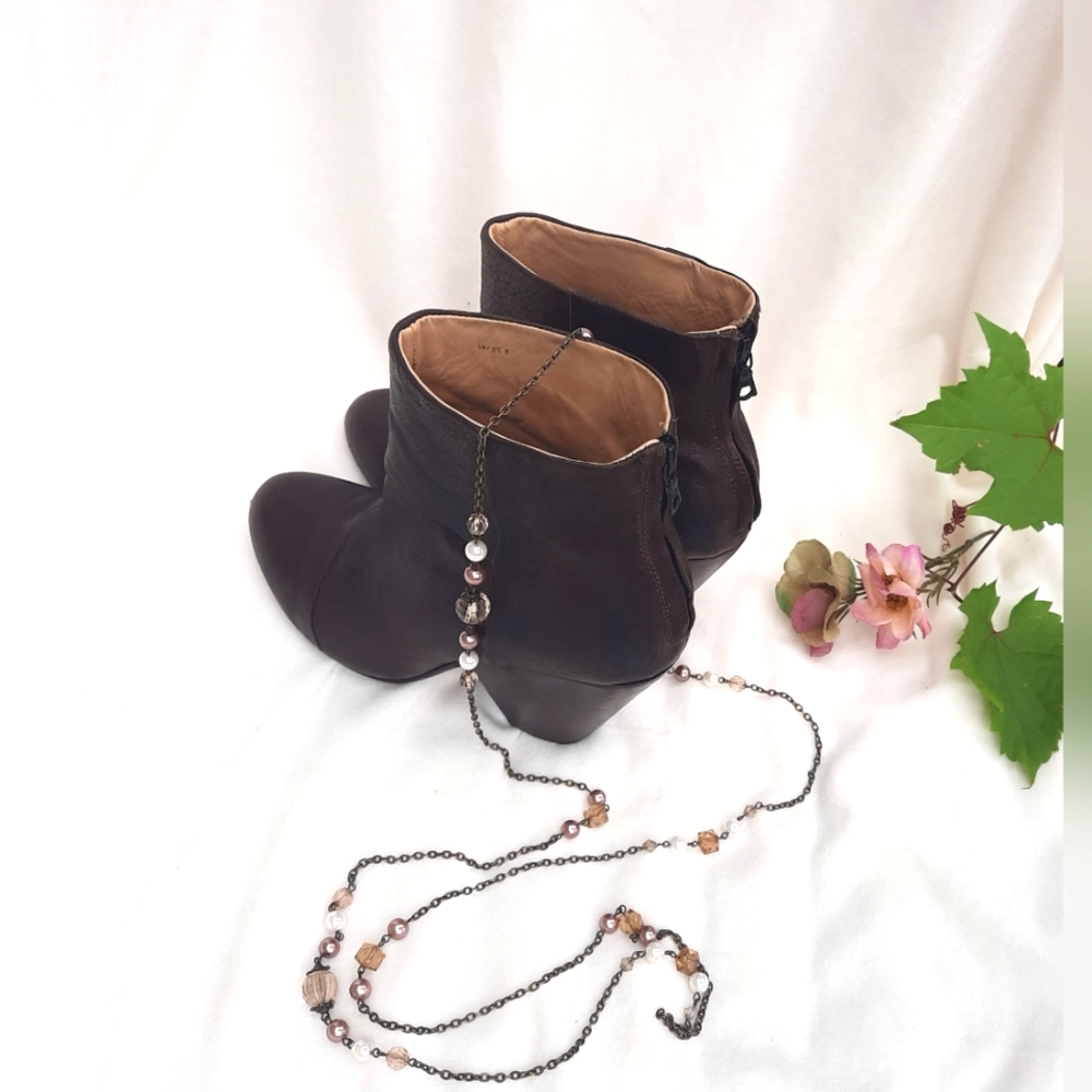 RAG & BONE Brown Leather Ankle Booties, Size 7.5 US